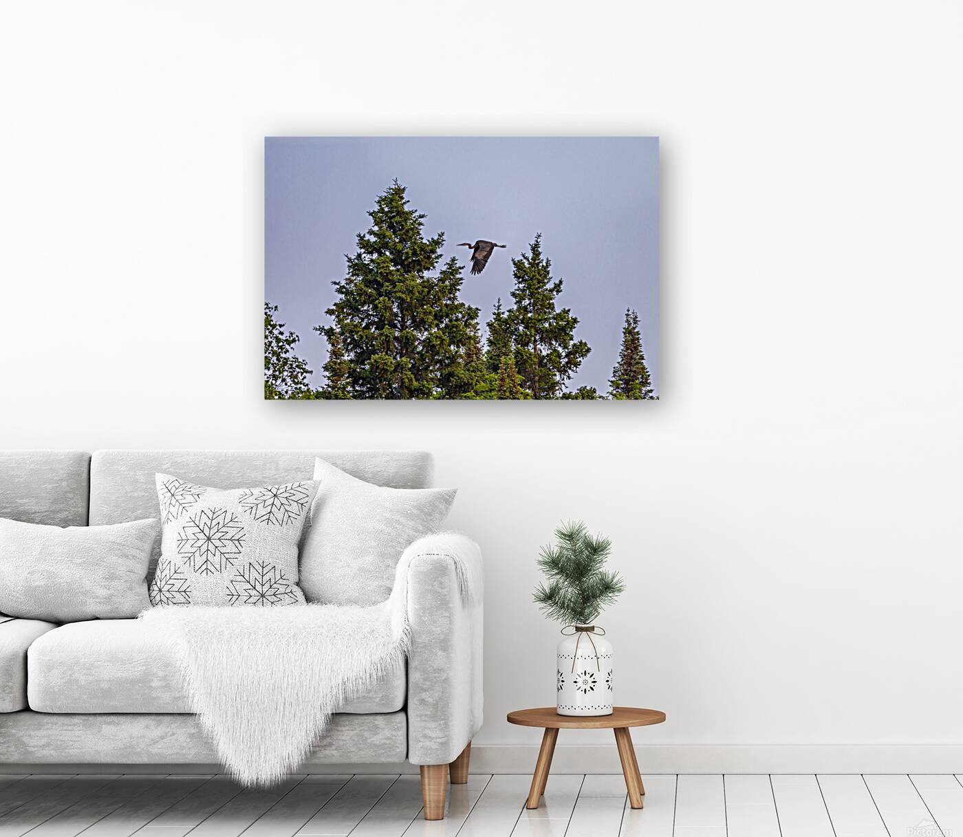 Blue Heron Over the Canopy Reproduction