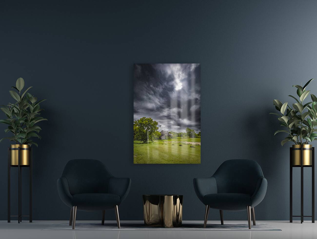 Old Barn on a Stormy Day Reproduction