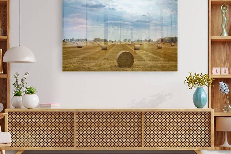 Hay Bales Under a Cloudy Sky by Marc Gilbert Photography