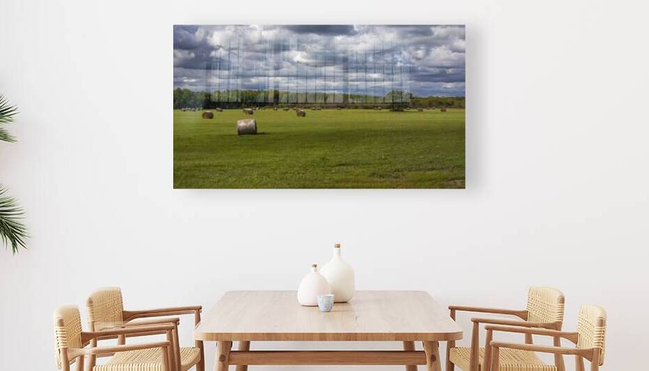 Haybales Under a Cloudy Sky by Marc Gilbert Photography