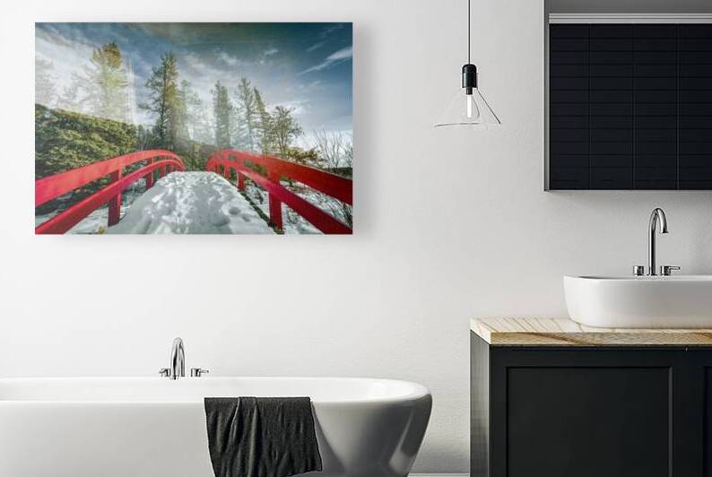 Red Bridge in Snow by Marc Gilbert Photography