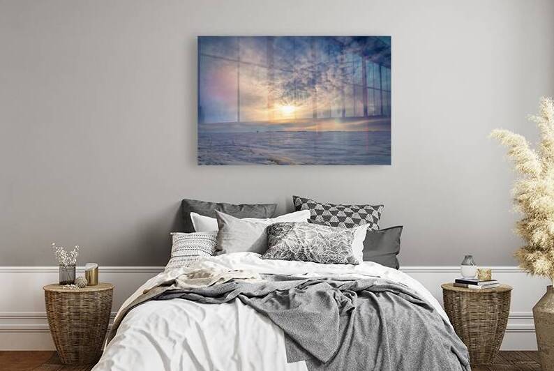 Sunset Over Winter Field by Marc Gilbert Photography