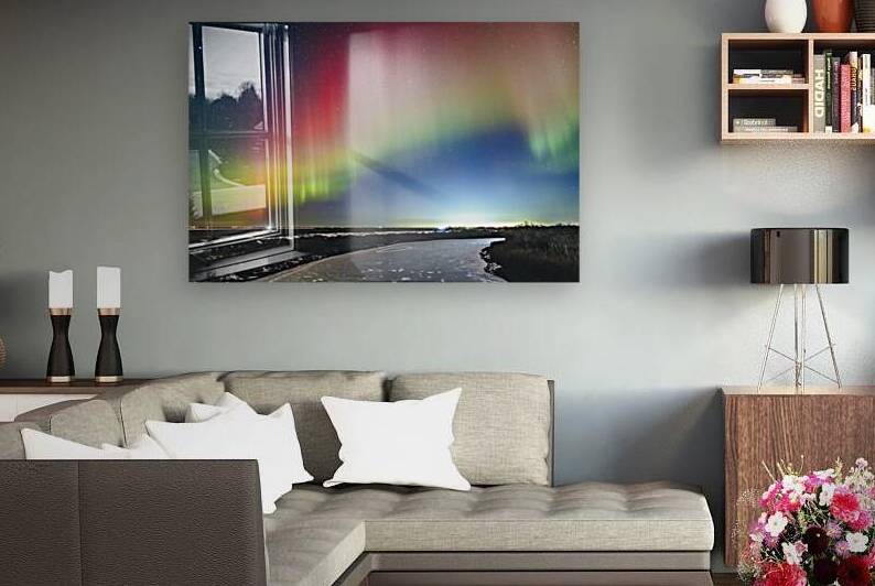 Rainbow Auroras Over The Red River by Marc Gilbert Photography