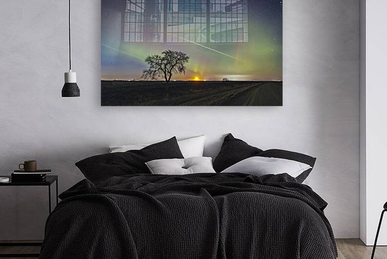 Moonrise Under Northern Lights by Marc Gilbert Photography