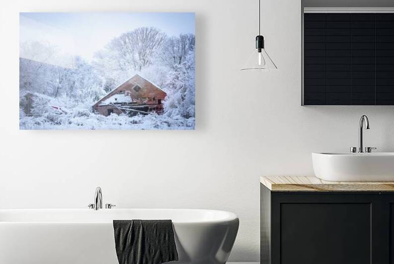 Red Barn Under First Snow by Marc Gilbert Photography